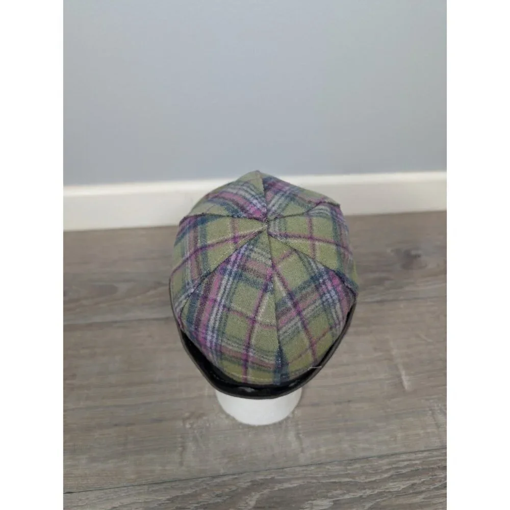 Stormy Kromer Womens The Button Up Size 7 1/4 Aurora Green Purple Plaid Hat
